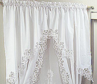 Battenburg Lace Windows Swags 35"x38